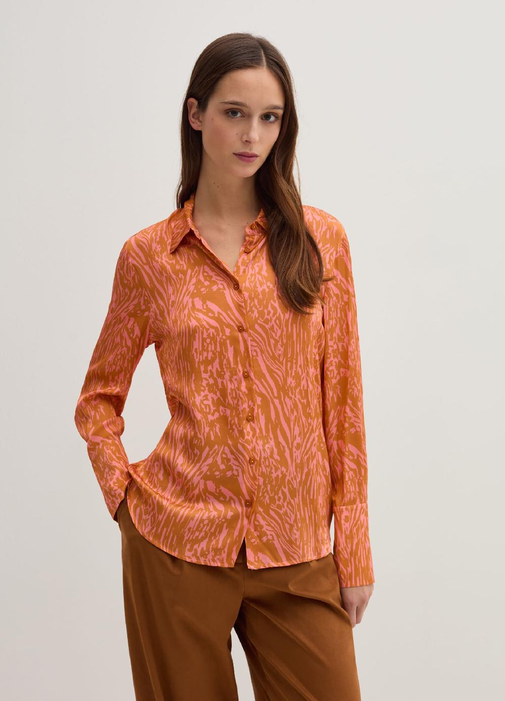 Stefanel Camicia in satin con stampa moire Presa