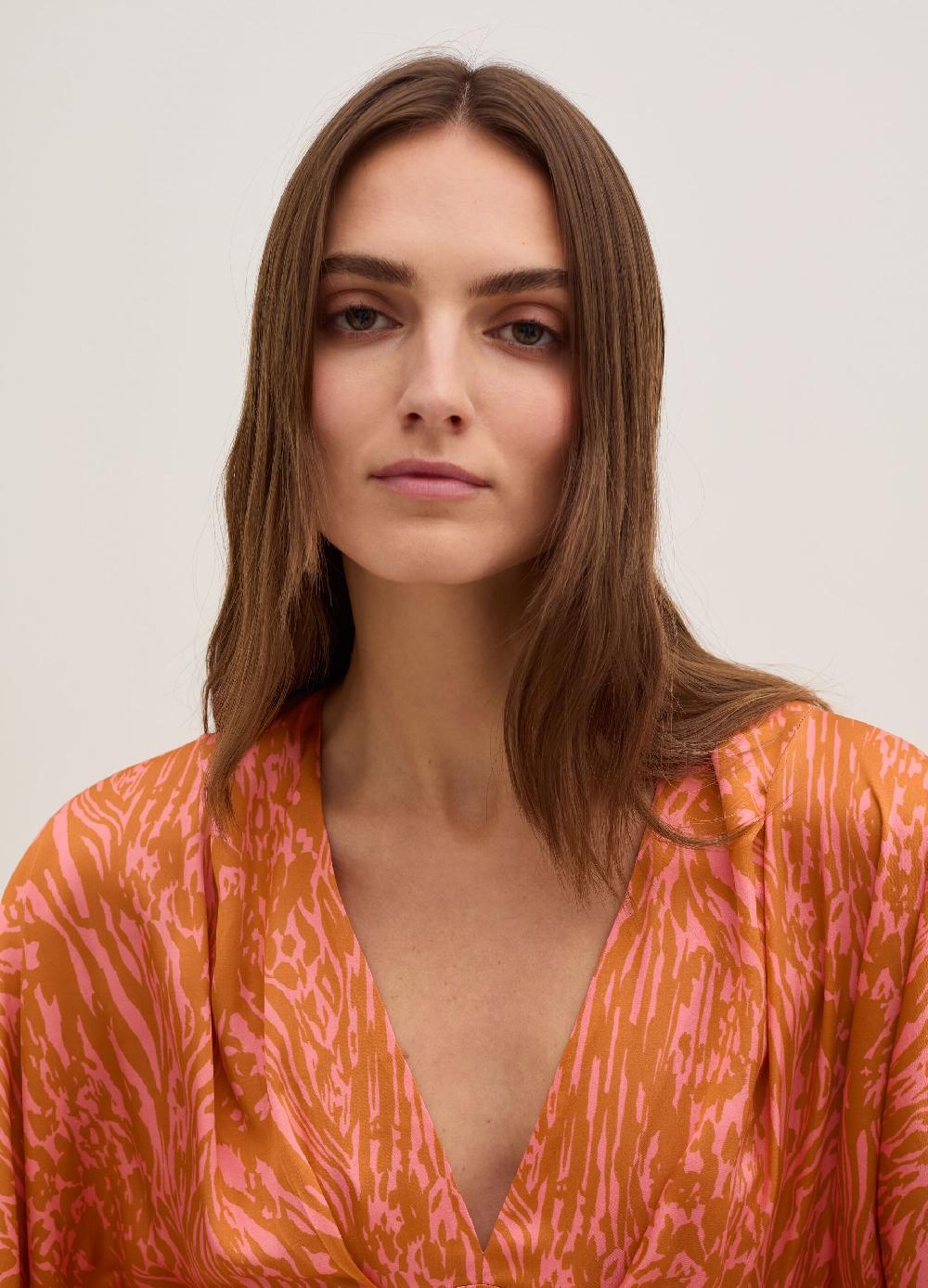 Stefanel Vestito corto in satin con stampa moire Sconto