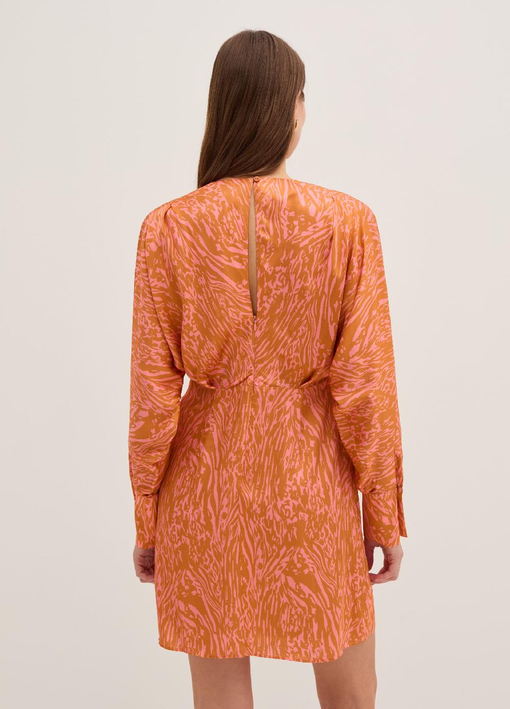 Stefanel Vestito corto in satin con stampa moire Sconto