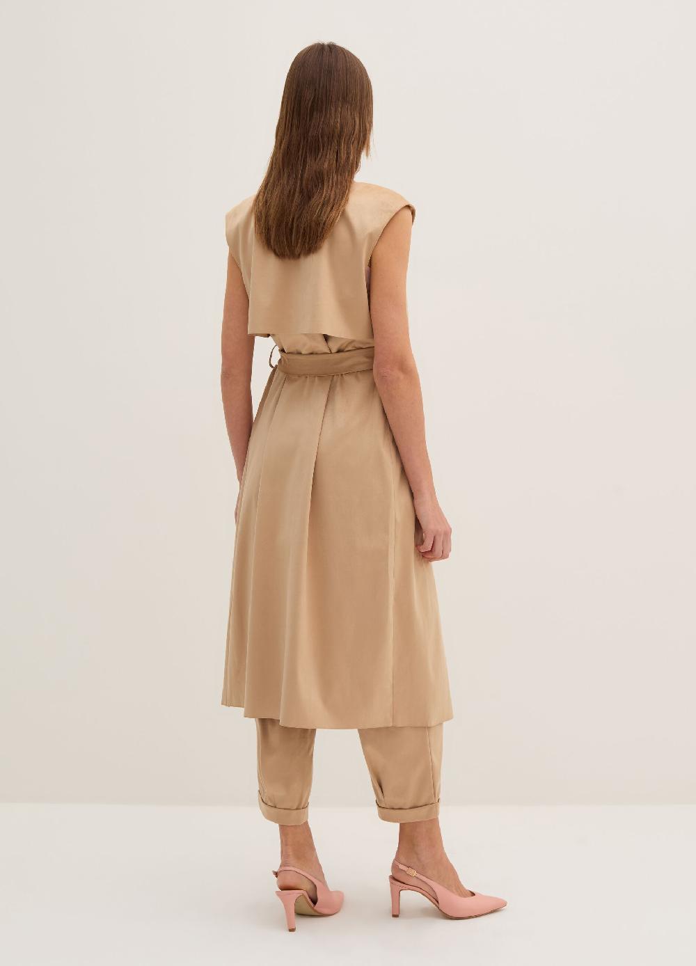 Stefanel Gilet lungo scamosciato con cintura Economico