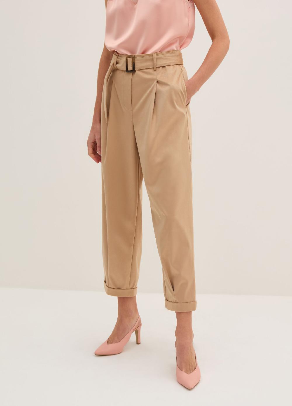 Stefanel Pantalone a sigaretta ankle fit in suede Online