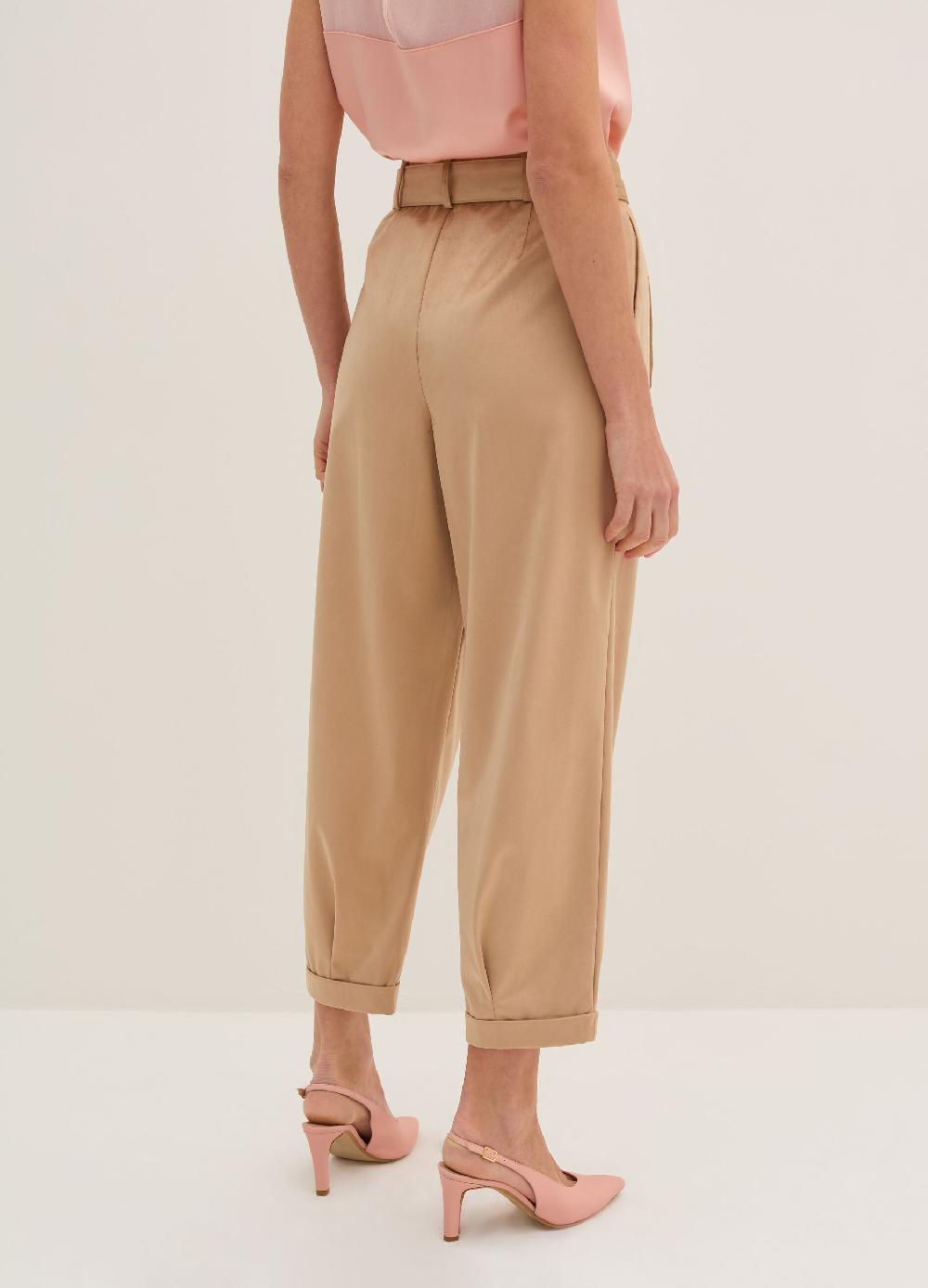 Stefanel Pantalone a sigaretta ankle fit in suede Online