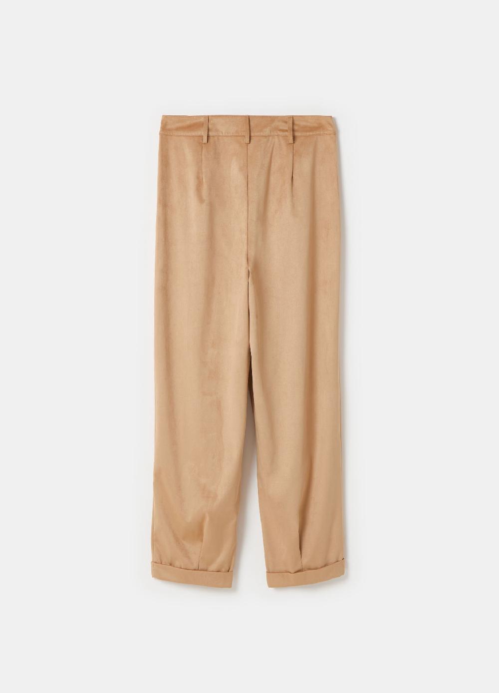Stefanel Pantalone a sigaretta ankle fit in suede Online