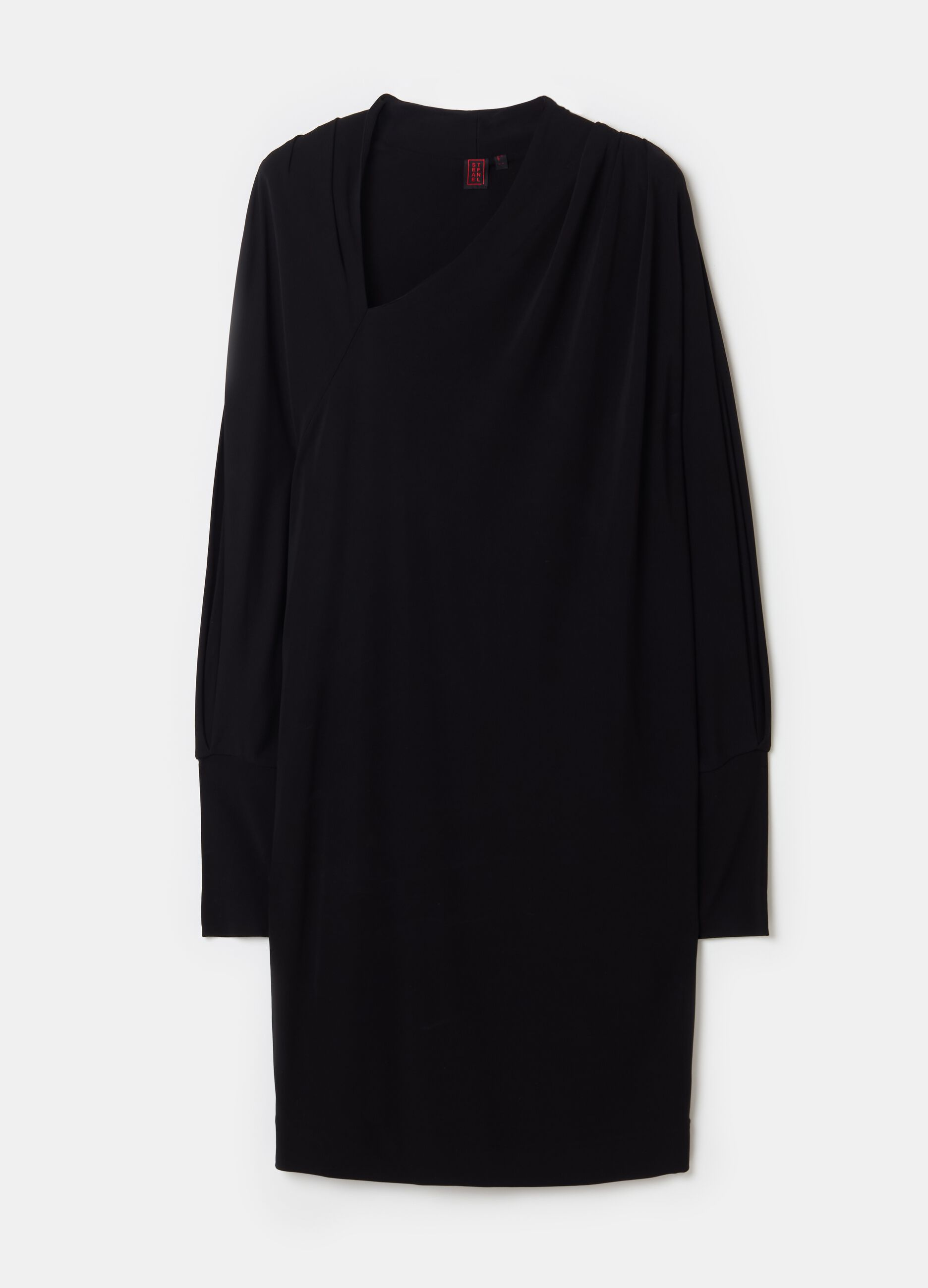 Stefanel Vestito midi in crêpe jersey con scollo a V Outlet