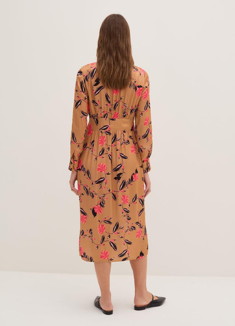 Stefanel Vestito lungo in satin stampa floreale In Vendita
