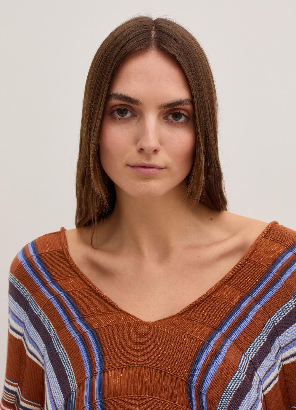 Stefanel Maglia a righe multicolor con frange I Più Venduti