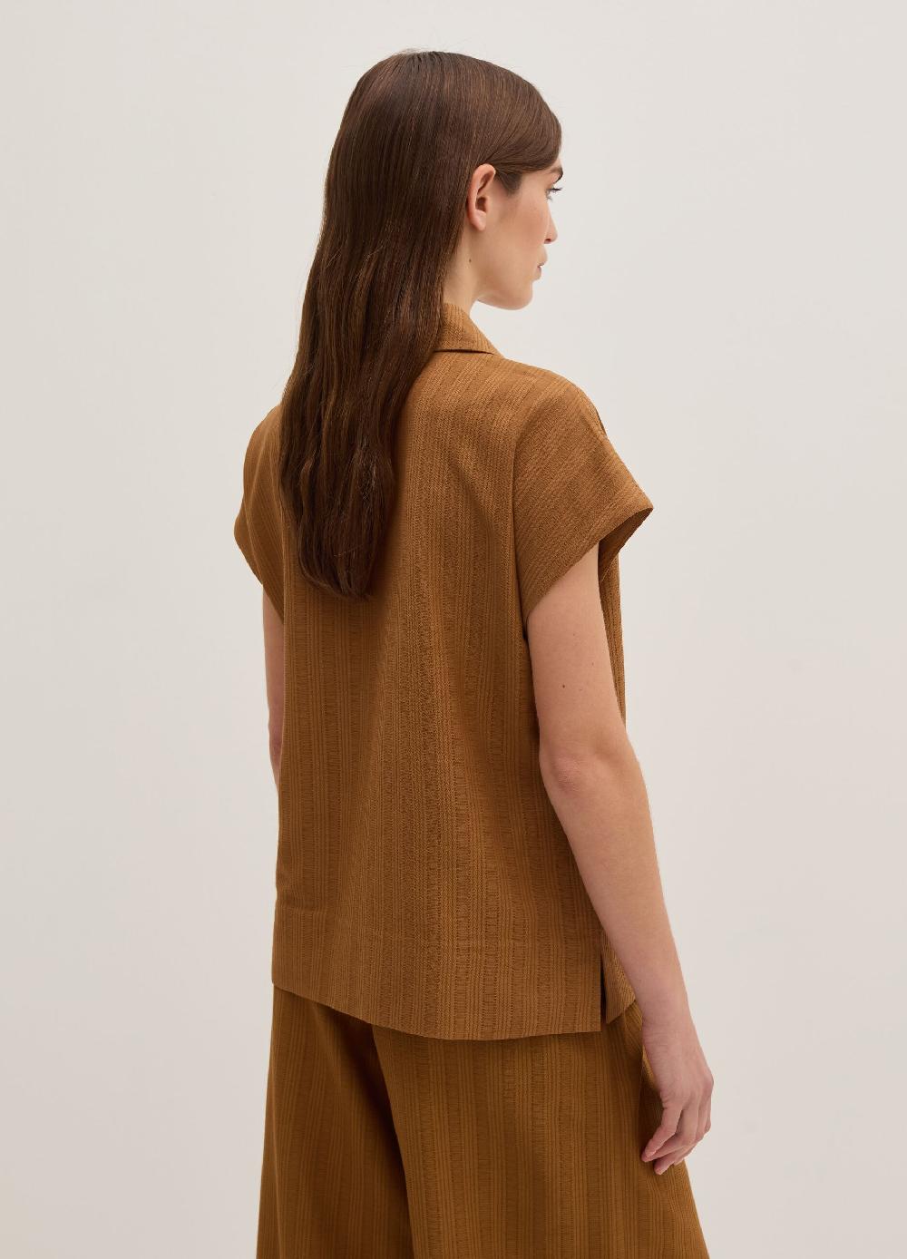 Stefanel Blusa gessata scollo serafino con colletto Vendita