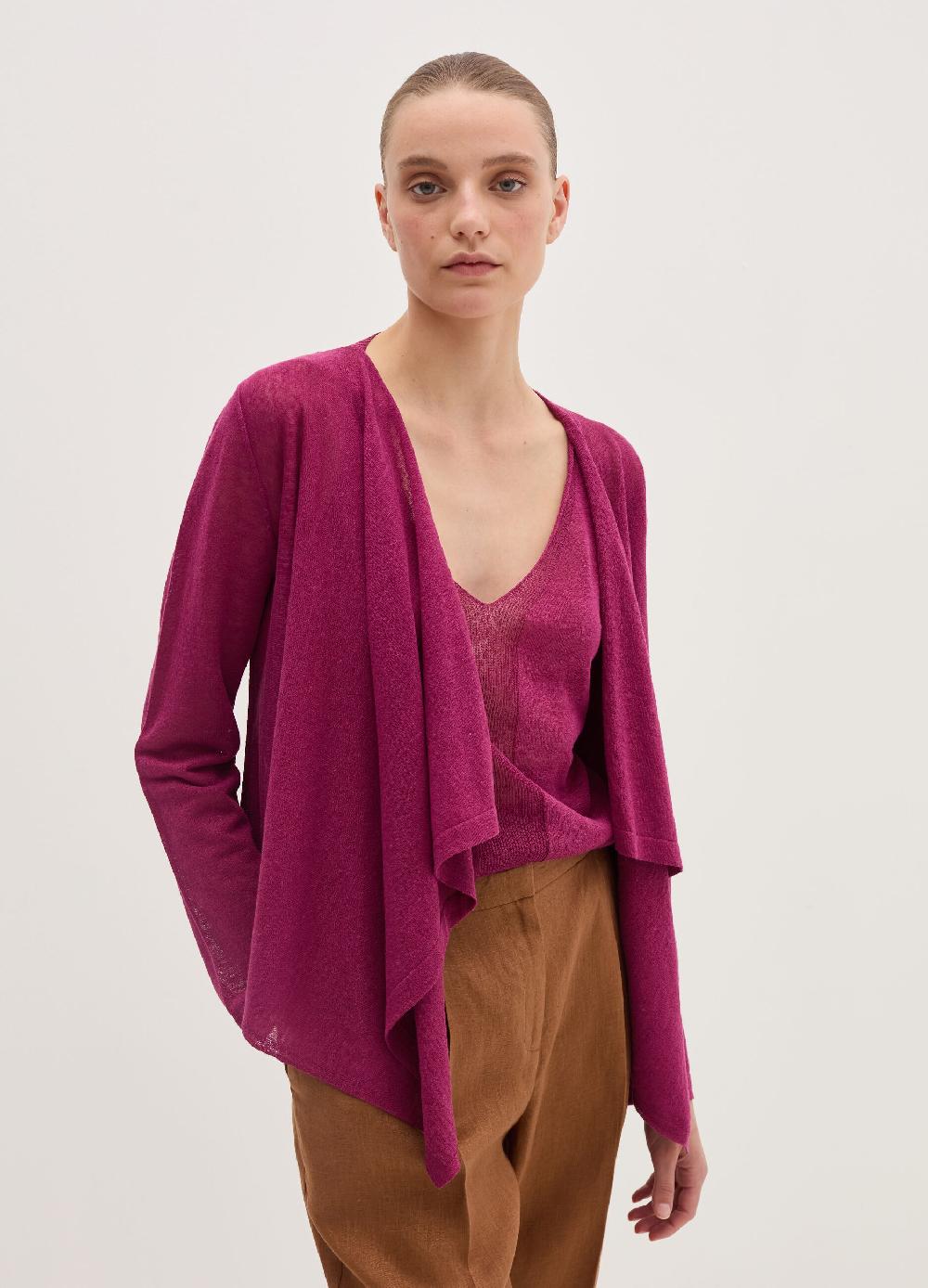Stefanel Cardigan aperto in misto lino Pezzi Unici