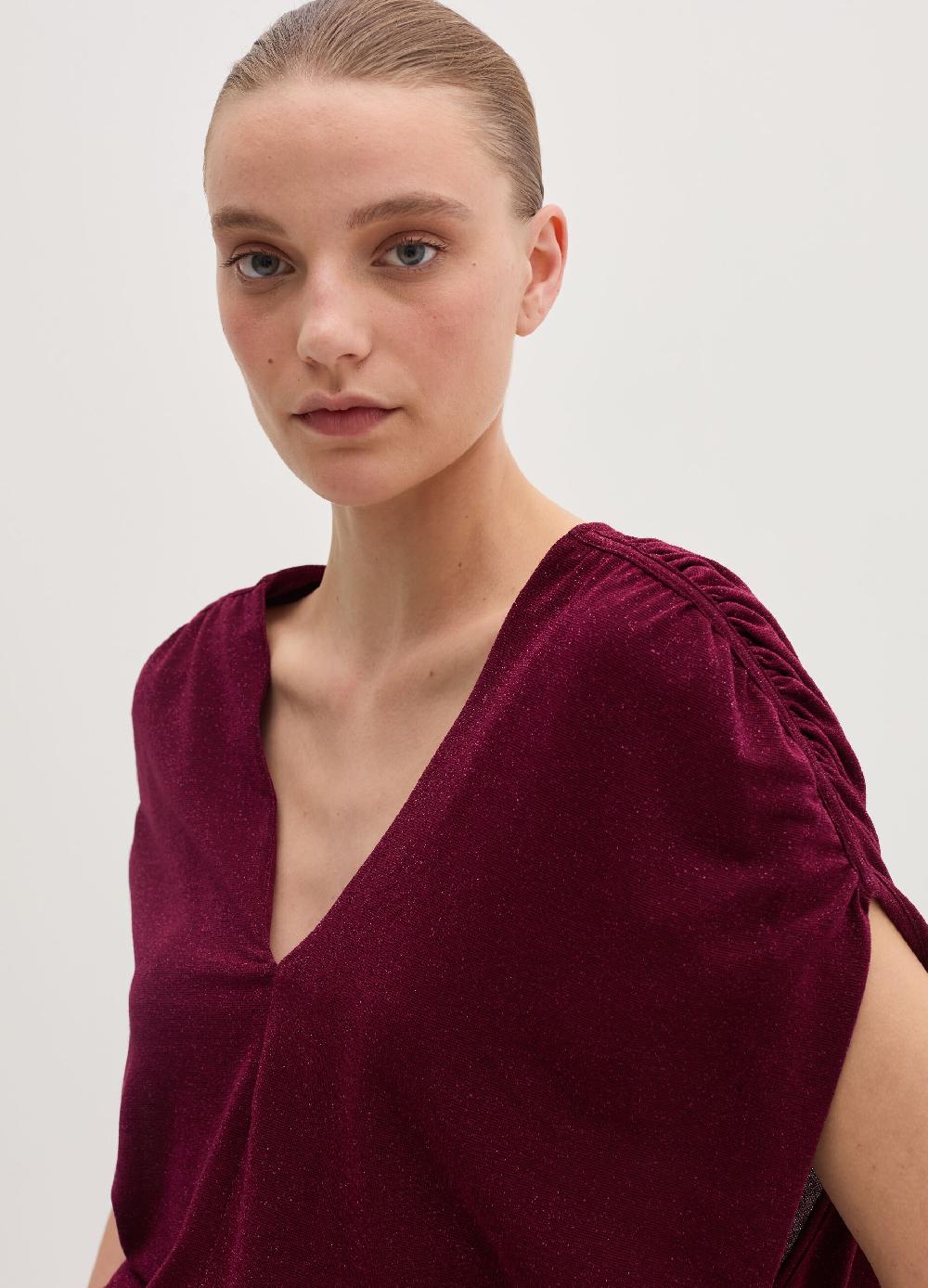 Stefanel T-shirt smanicata in lurex con arricciatura Negozi Online