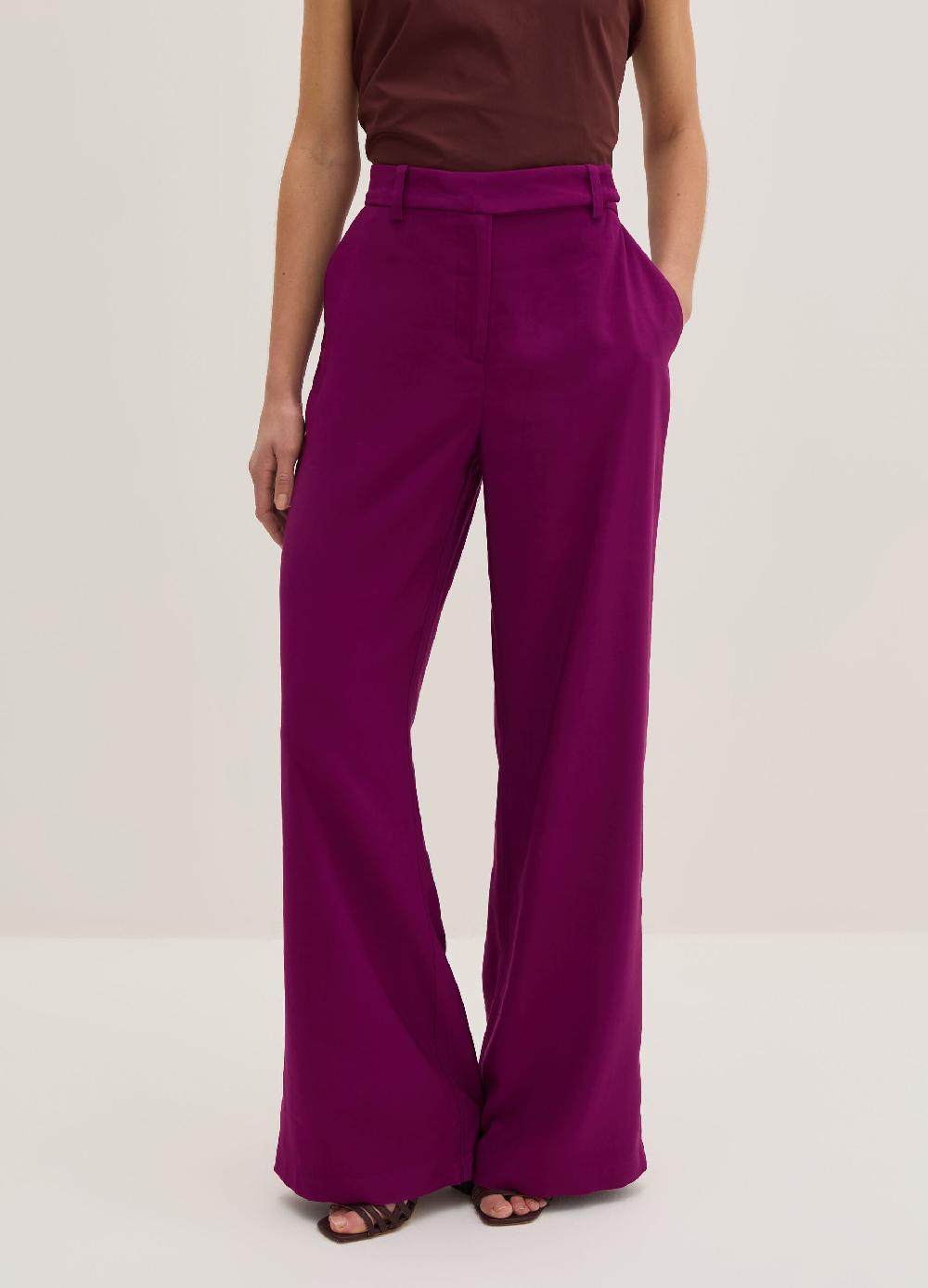 Stefanel Pantalone palazzo wide leg in twill tecnico Promozione Limitata