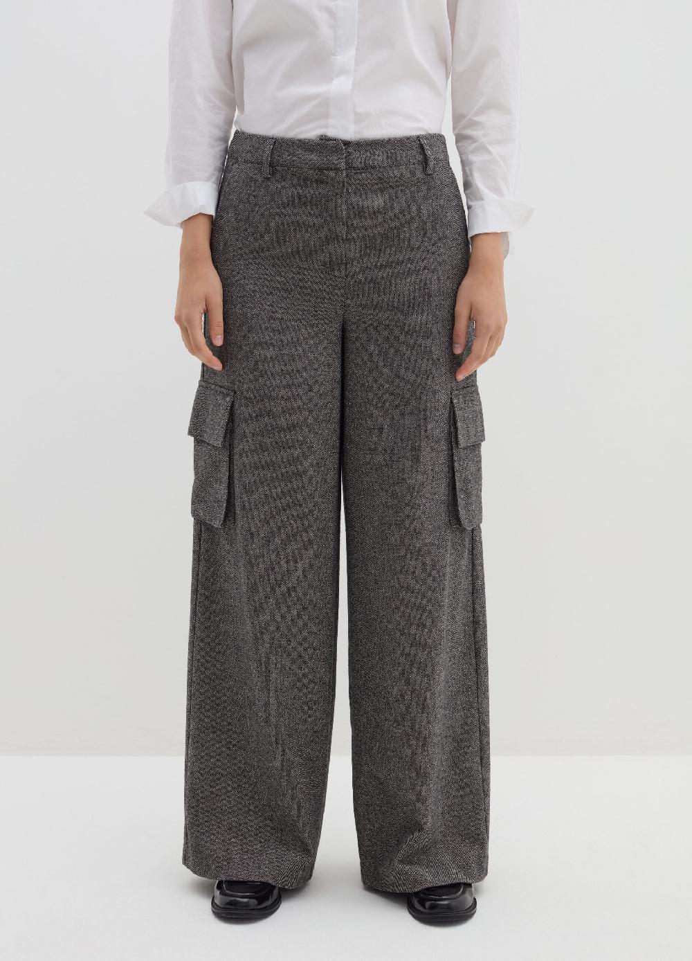 Stefanel Pantalone cargo in tweed Sottocosto