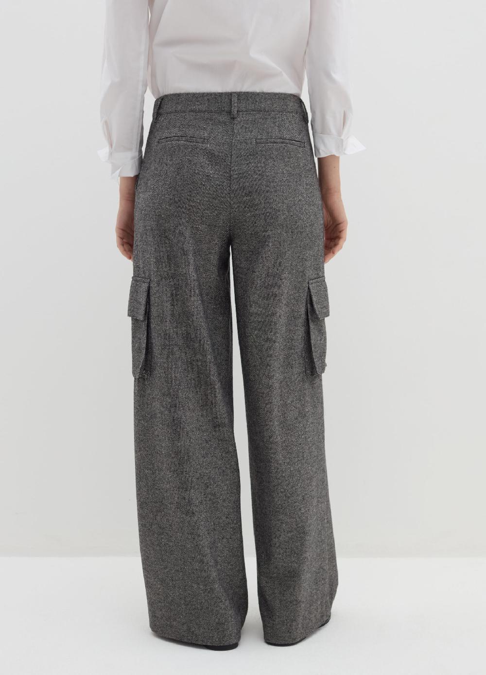 Stefanel Pantalone cargo in tweed Sottocosto