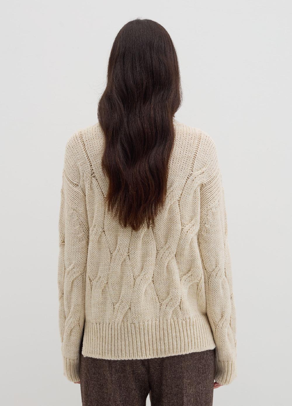Stefanel Pullover oversize con lavorazione a treccia In Vendita