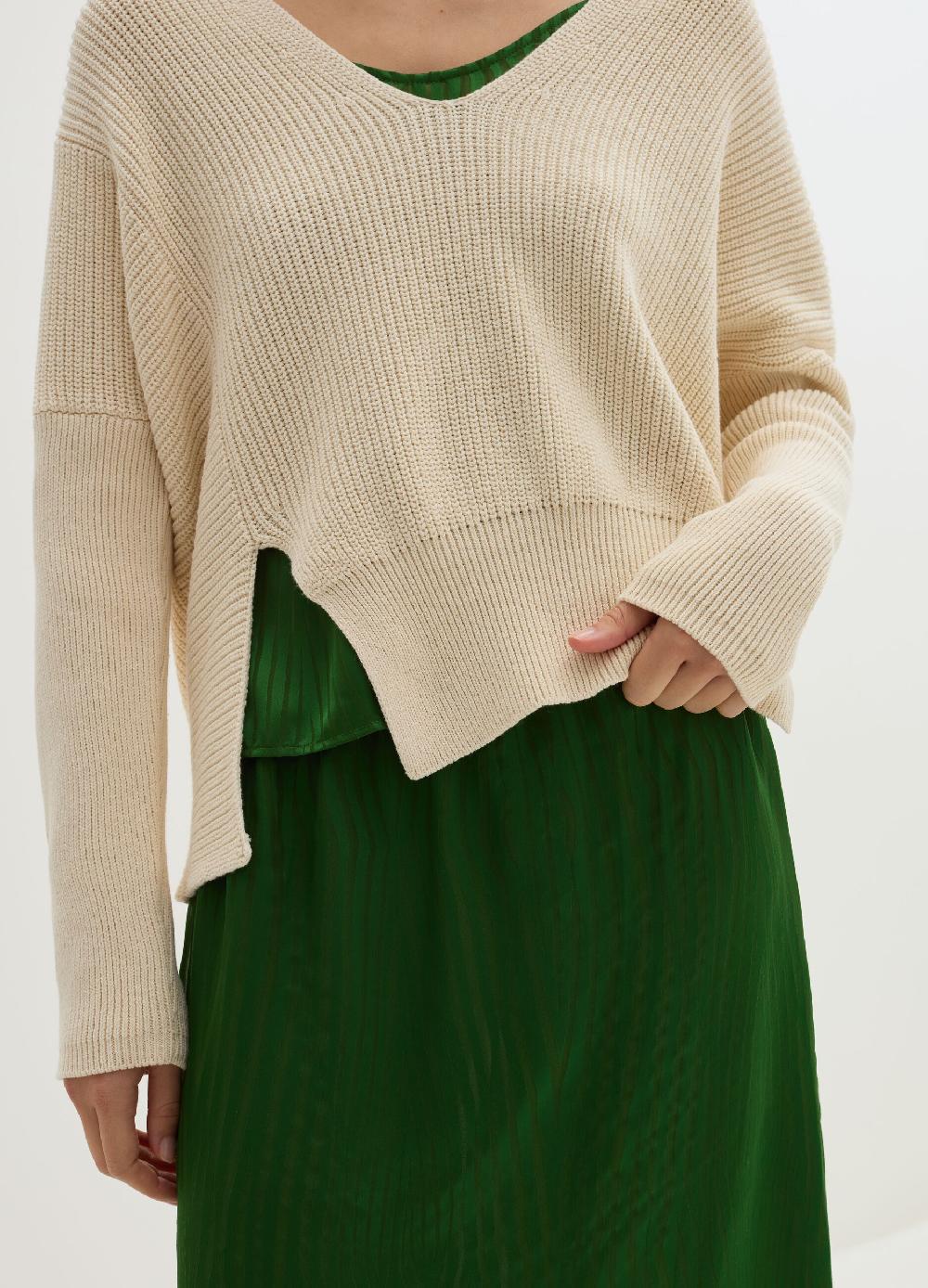 Stefanel Pullover oversize a coste con spacchi Saldi Di Fabbrica