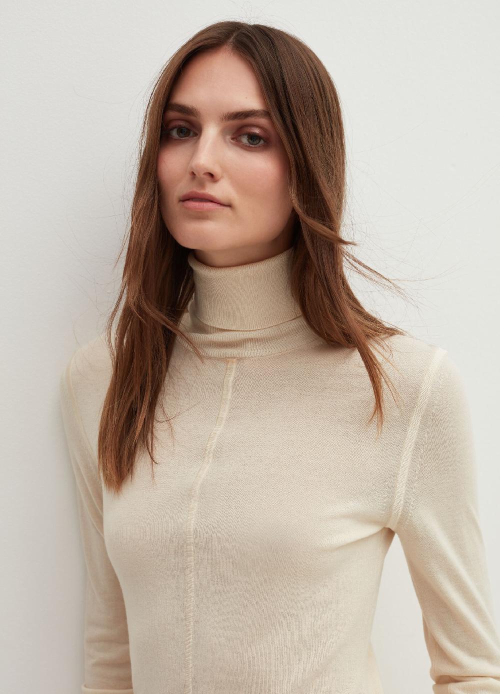 Stefanel Pullover in lana e seta a collo alto Vendite Flash