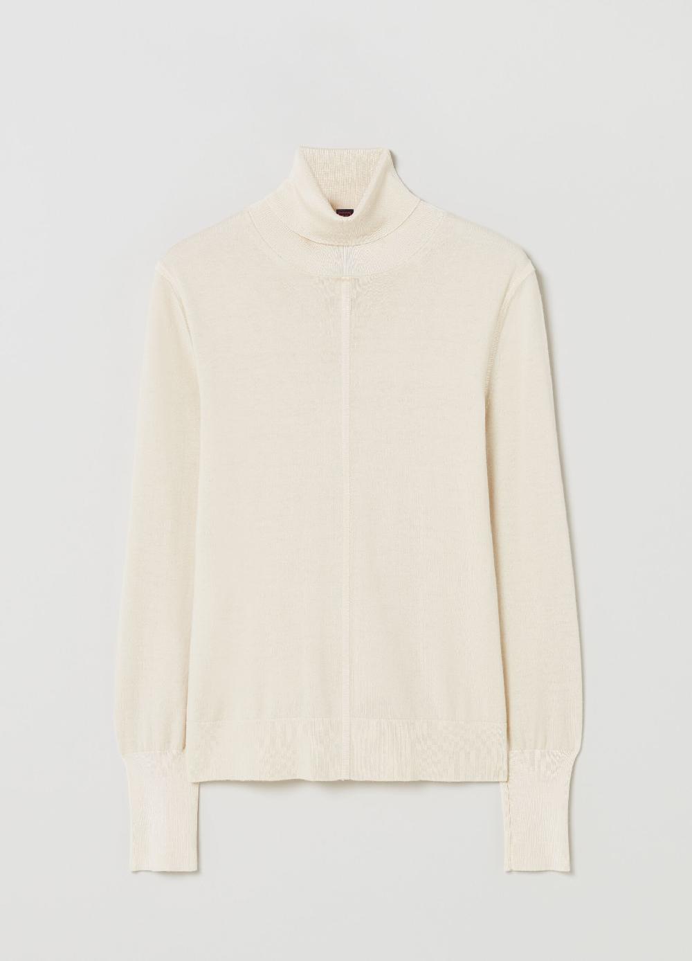 Stefanel Pullover in lana e seta a collo alto Vendite Flash
