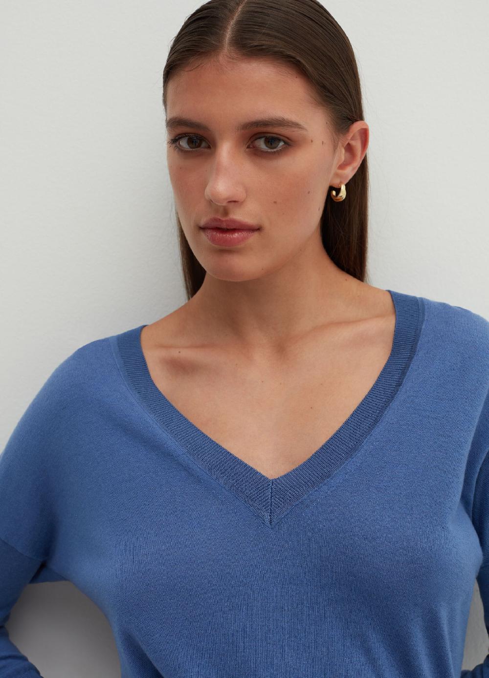 Stefanel Pullover in lana e seta con scollo a V Negozio