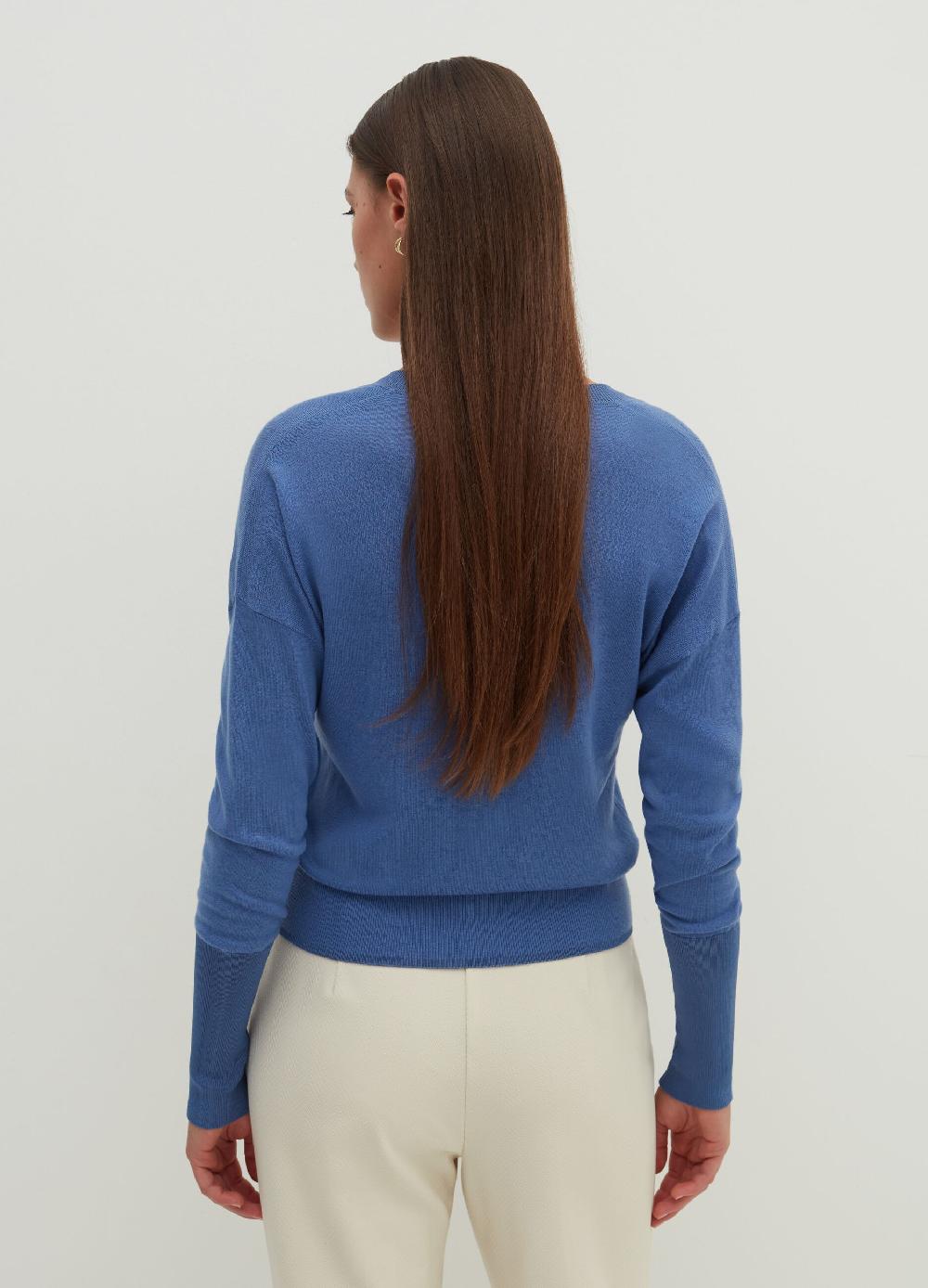 Stefanel Pullover in lana e seta con scollo a V Negozio