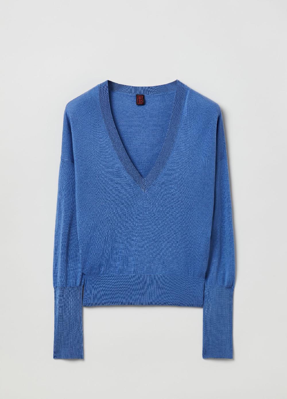 Stefanel Pullover in lana e seta con scollo a V Negozio