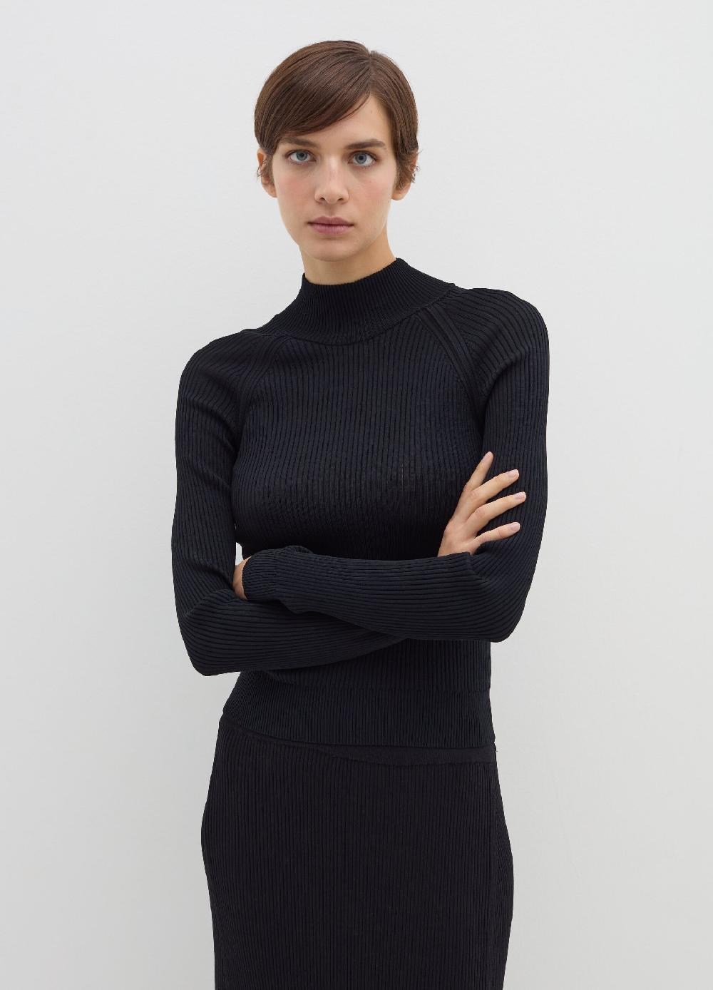 Stefanel Maglia a coste piatte mock neck Bestseller