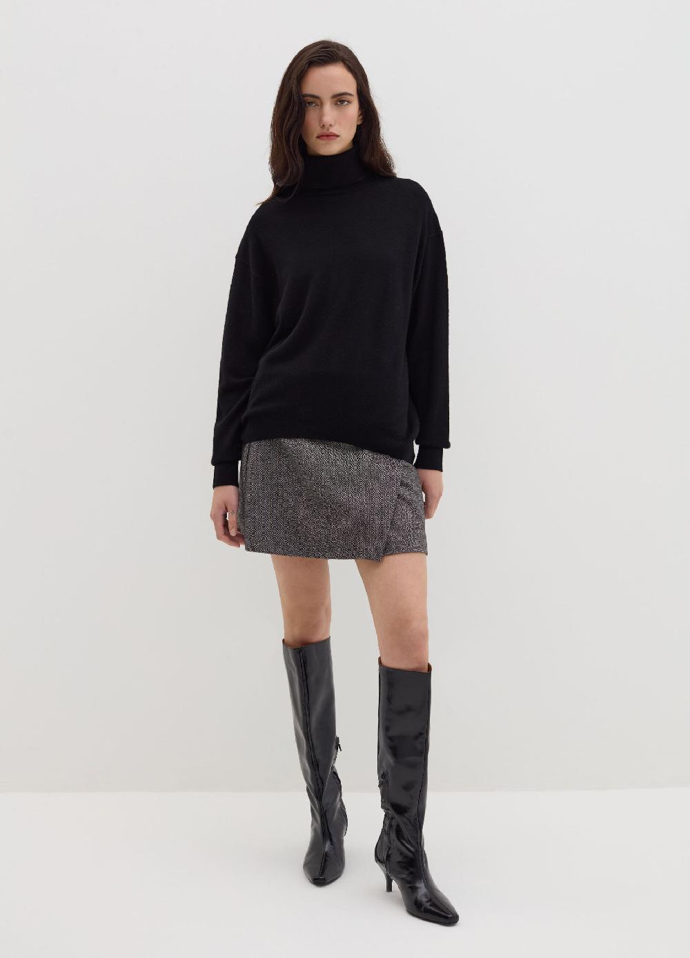 Stefanel Pullover in lana cardata a collo alto Offerte stagionali
