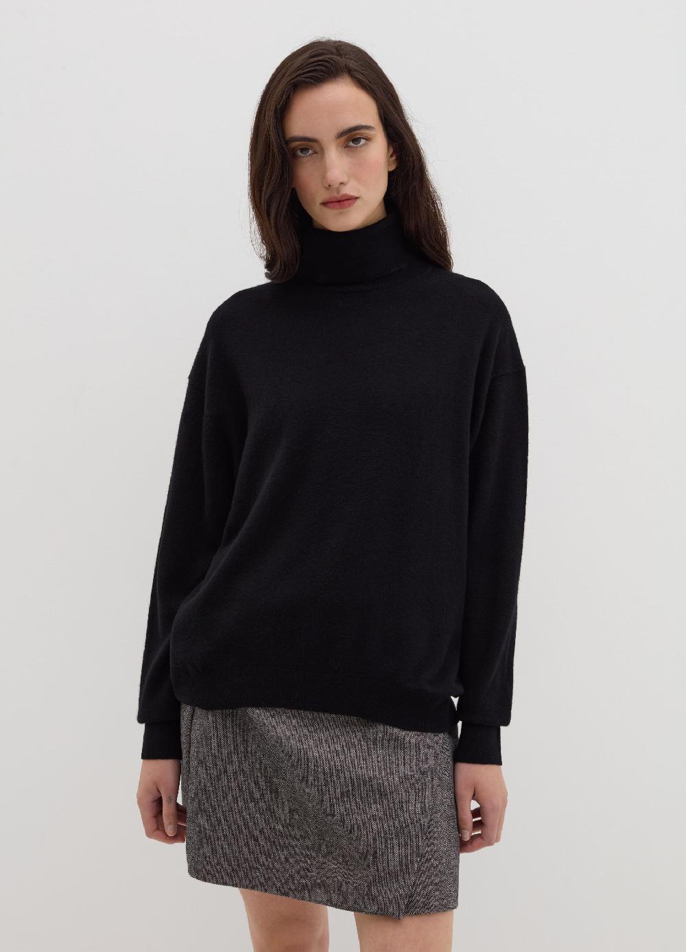 Stefanel Pullover in lana cardata a collo alto Offerte stagionali