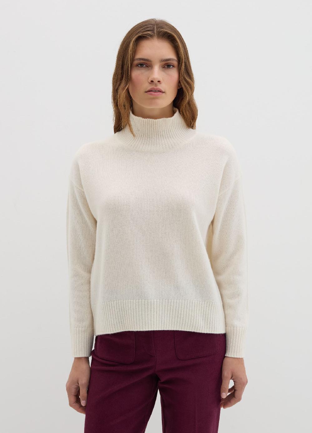 Stefanel Pullover mock neck in lana cardata Liquidazione