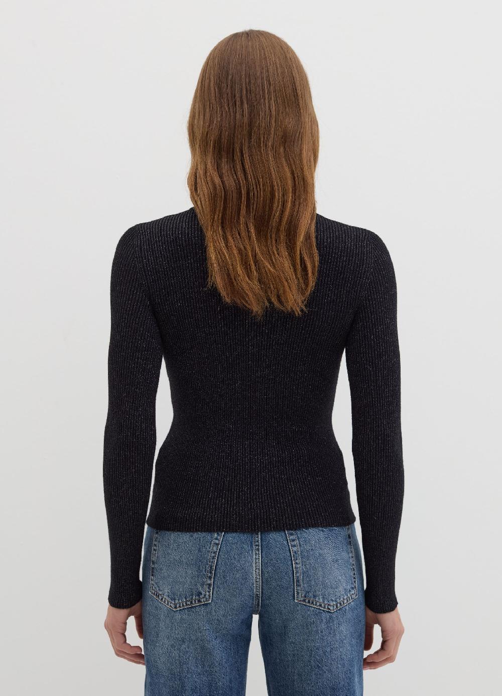 Stefanel T-shirt in lurex a costine con maniche lunghe Sconti VIP