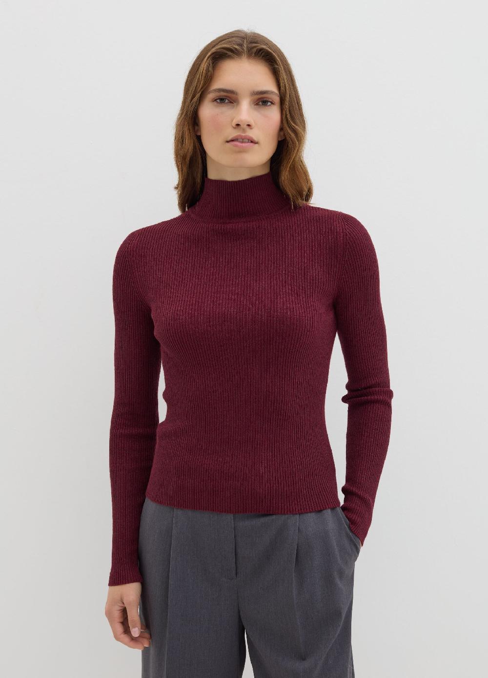 Stefanel T-shirt in lurex a costine con collo alto Prezzo basso