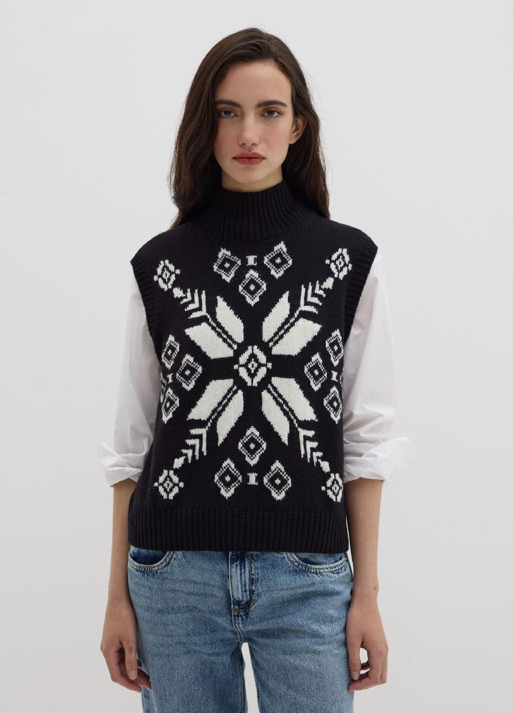 Stefanel Gilet chiuso con disegno jacquard Ultimo giorno