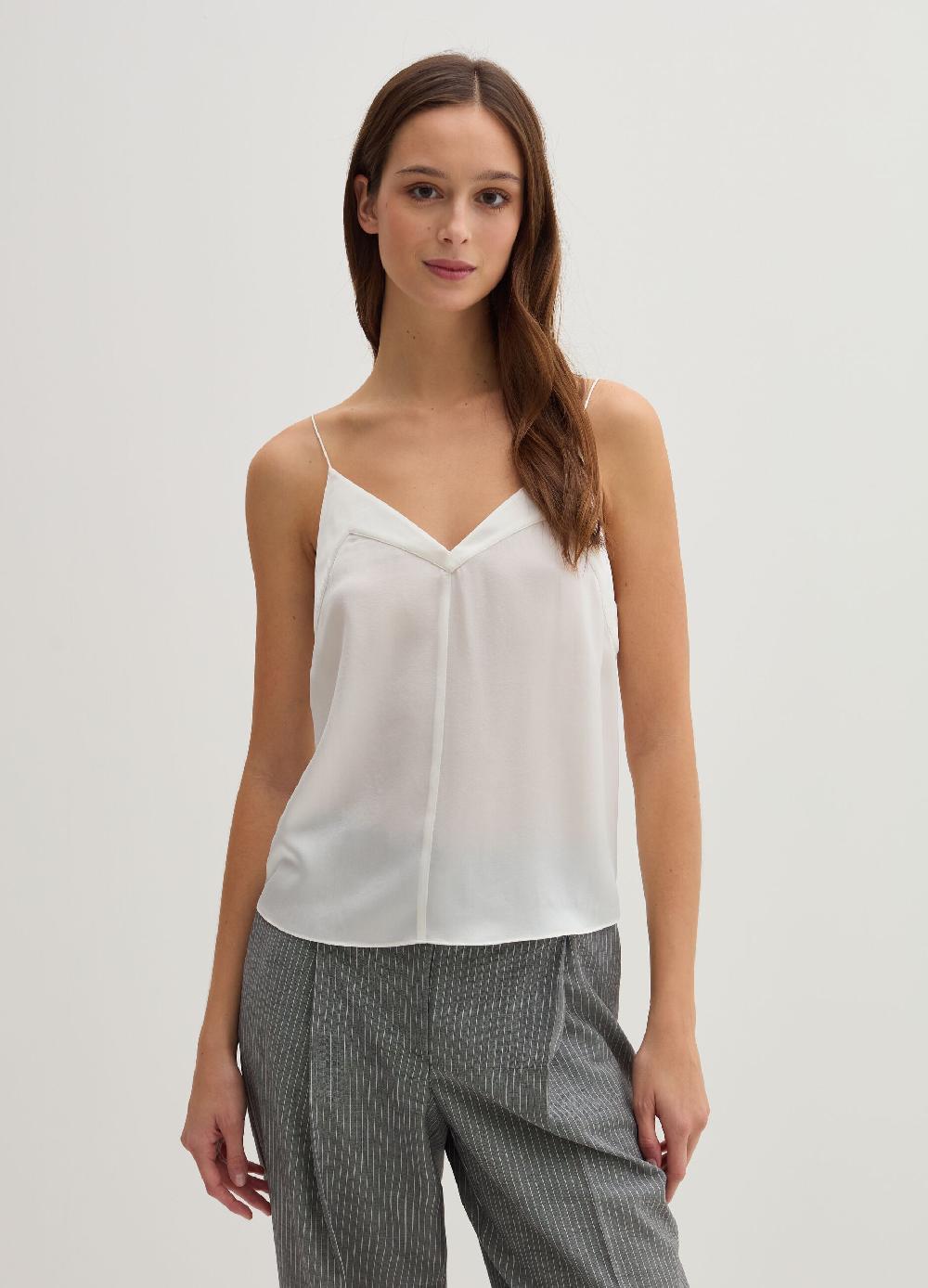 Stefanel Top in viscosa e seta con spalline sottili Offerta speciale della fabbrica