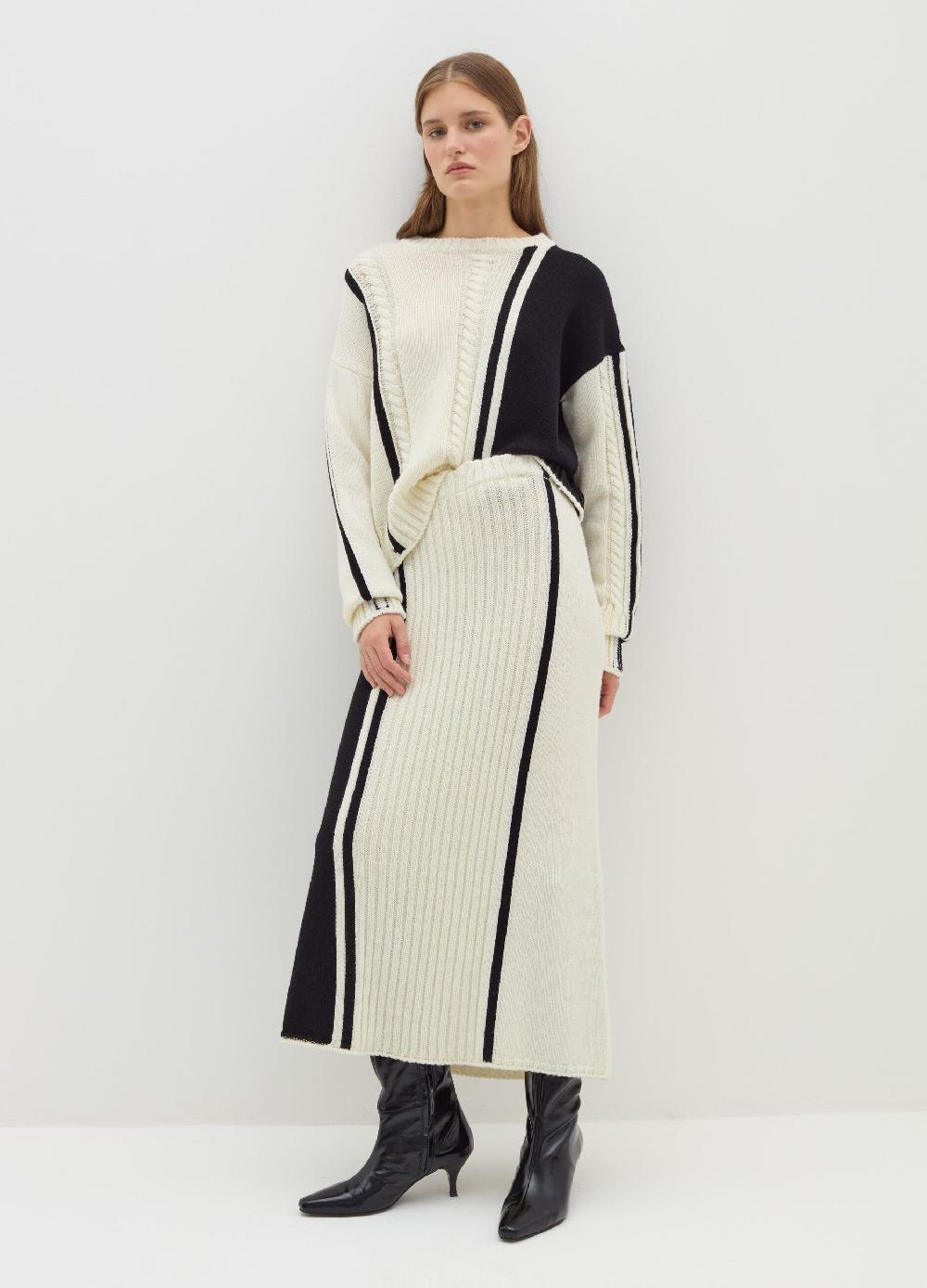 Stefanel Pullover in cordonetto con intarsio bicolore Sostegno trimestrale