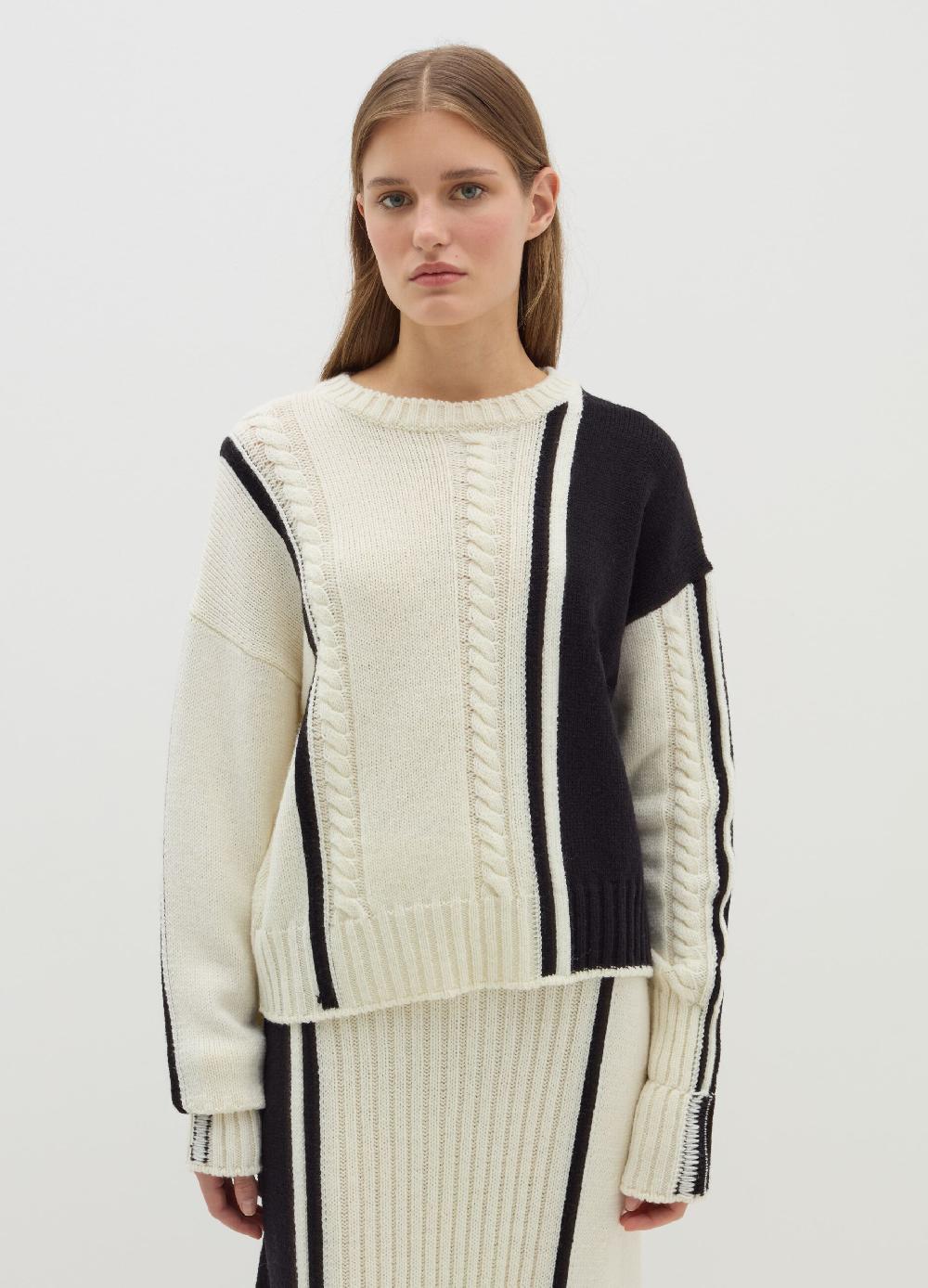 Stefanel Pullover in cordonetto con intarsio bicolore Sostegno trimestrale