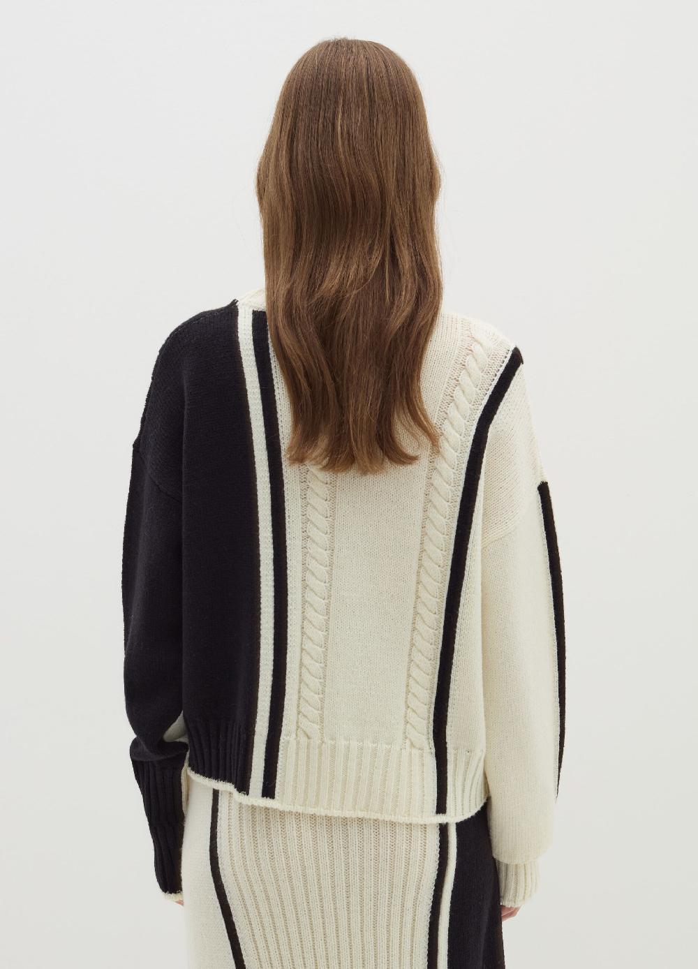 Stefanel Pullover in cordonetto con intarsio bicolore Sostegno trimestrale