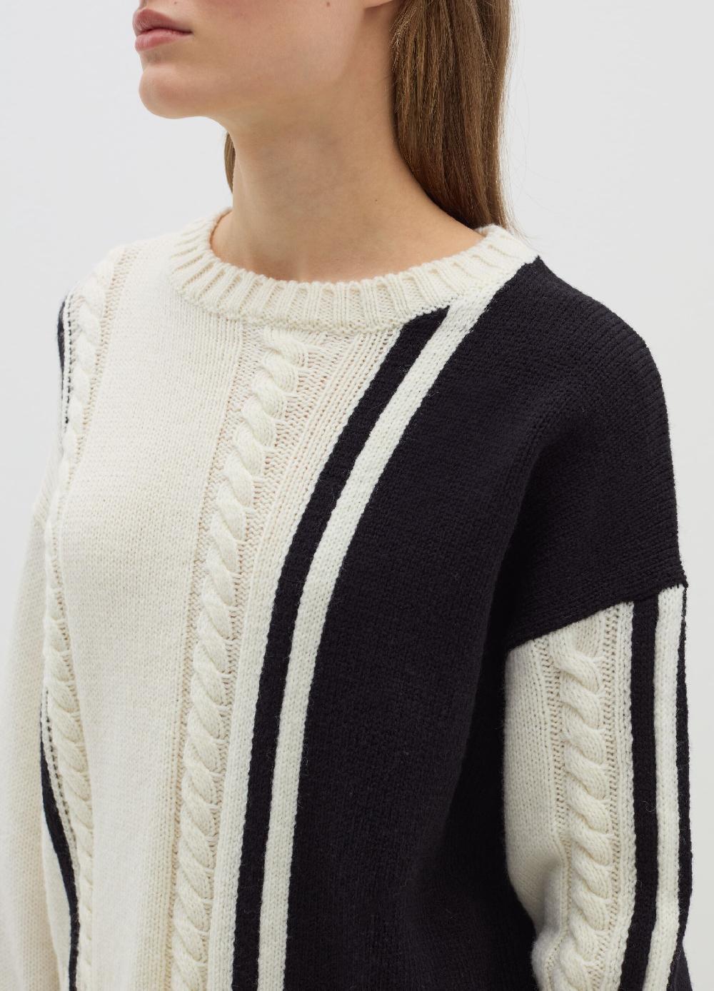 Stefanel Pullover in cordonetto con intarsio bicolore Sostegno trimestrale