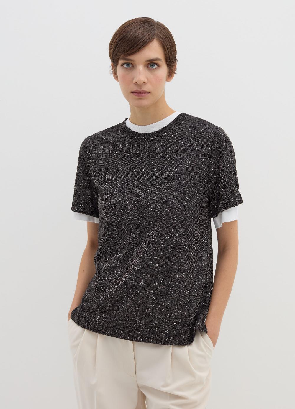 Stefanel T-shirt in lurex con spacchetti Trasporto libero internazionale