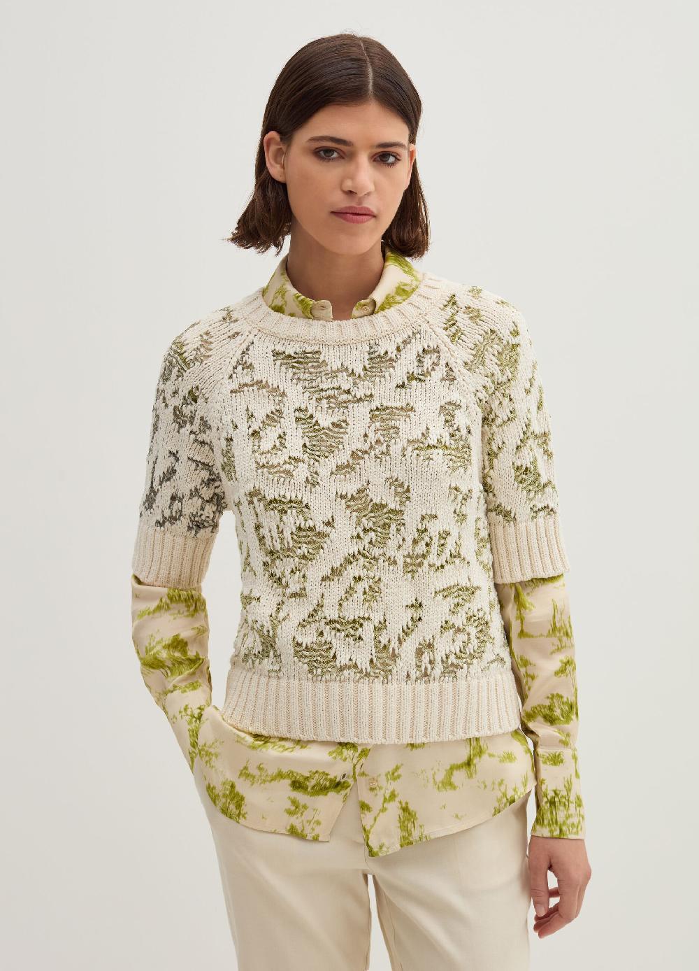 Stefanel Maglia traforata jacquard maniche al gomito Vendita
