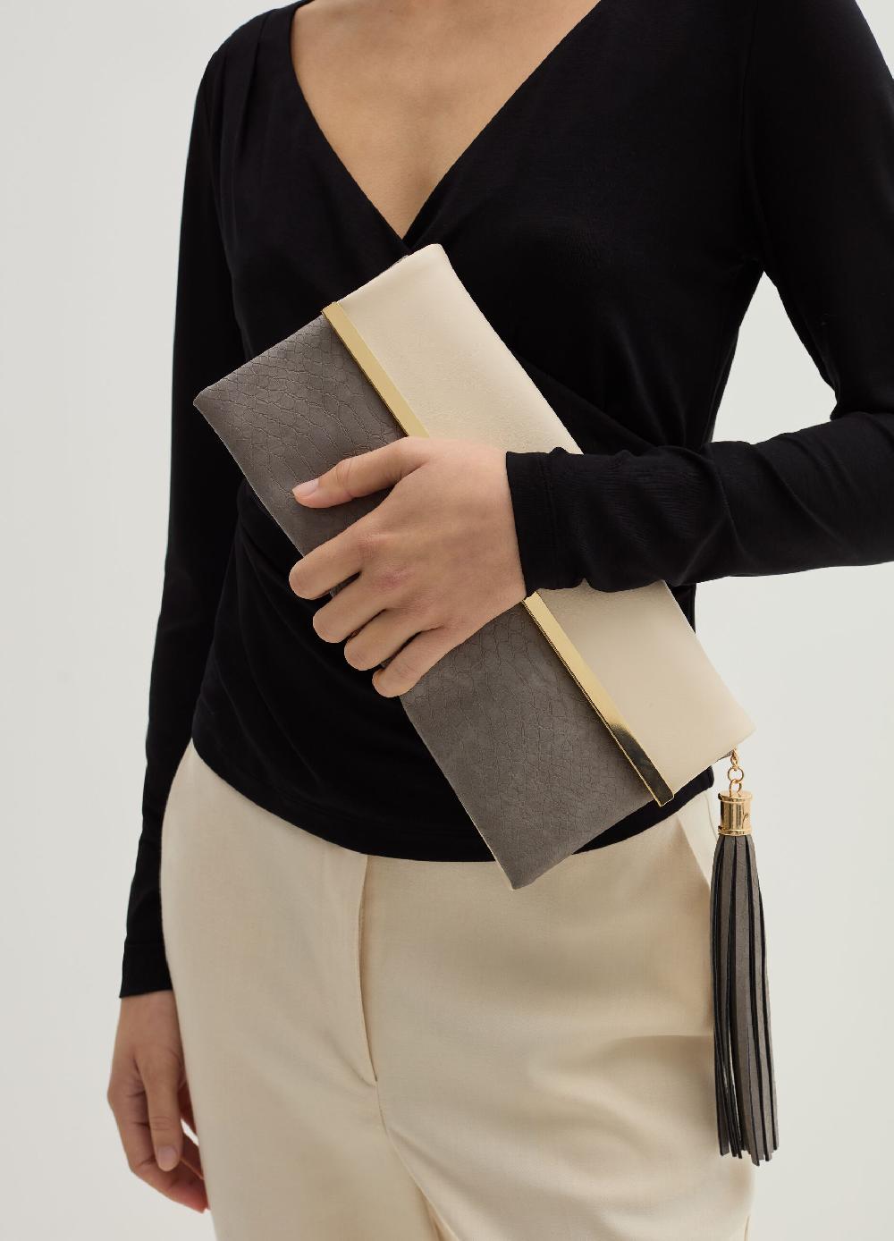 Stefanel Pochette rettangolare bicolore Pezzi Unici