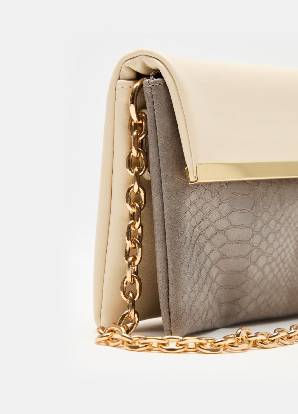 Stefanel Pochette rettangolare bicolore Pezzi Unici