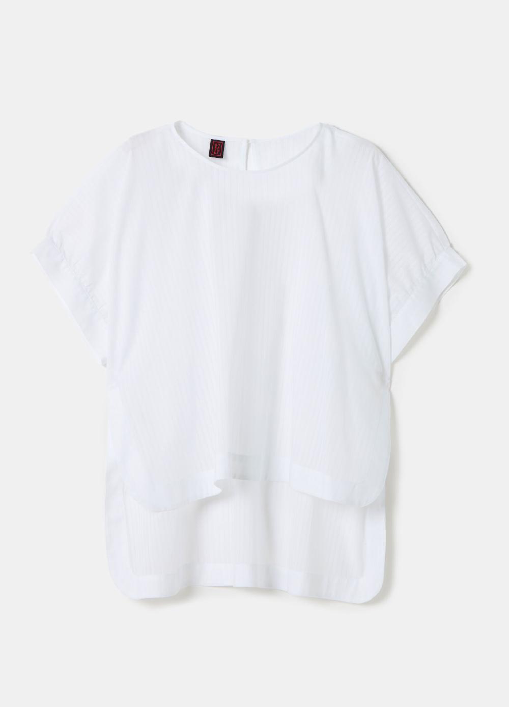 Stefanel Blusa in voille di cotone dobby a righe Shopping Online
