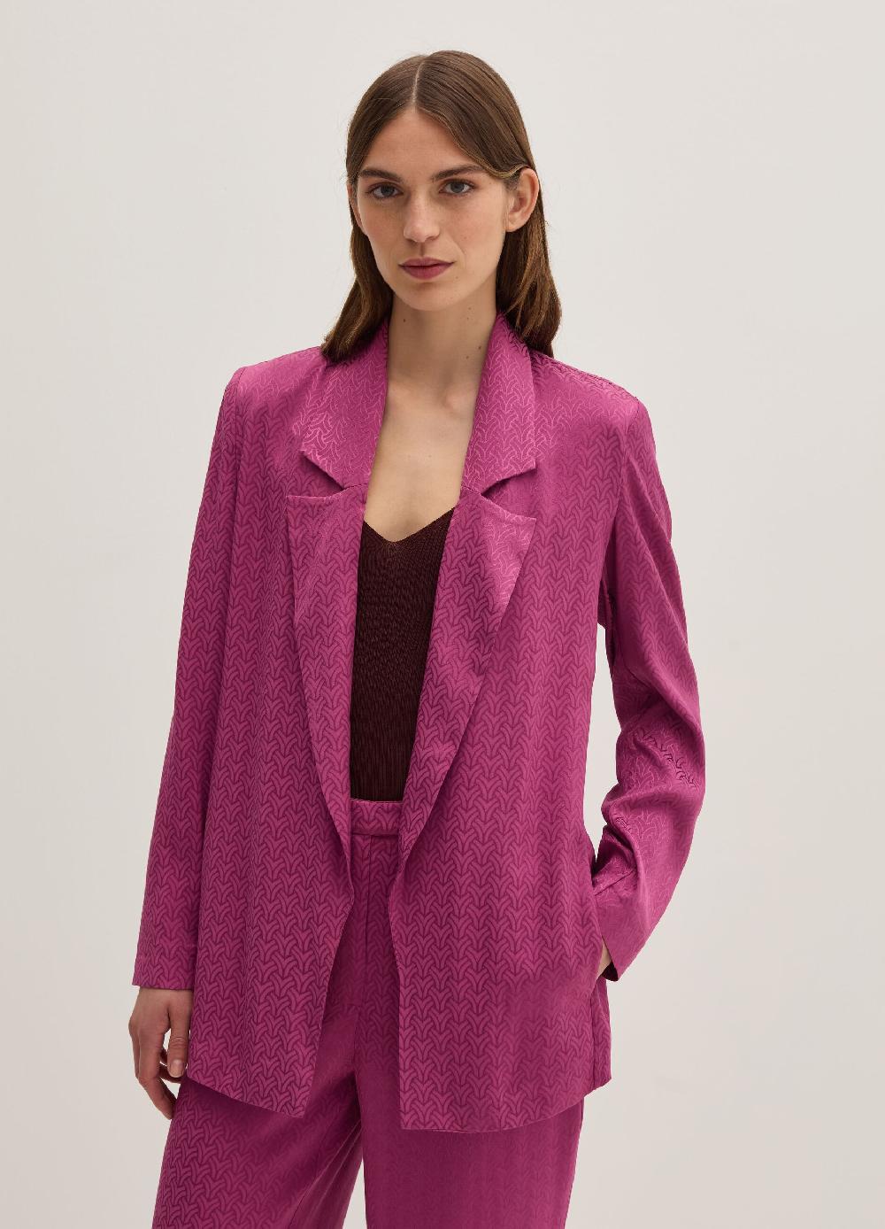 Stefanel Blazer aperto in viscosa jacquard Prezzo Ridotto