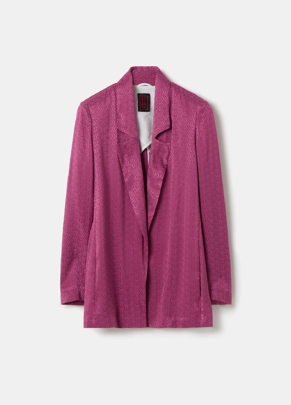 Stefanel Blazer aperto in viscosa jacquard Prezzo Ridotto