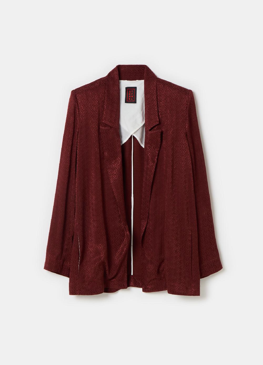 Stefanel Blazer aperto in viscosa jacquard Convenienza