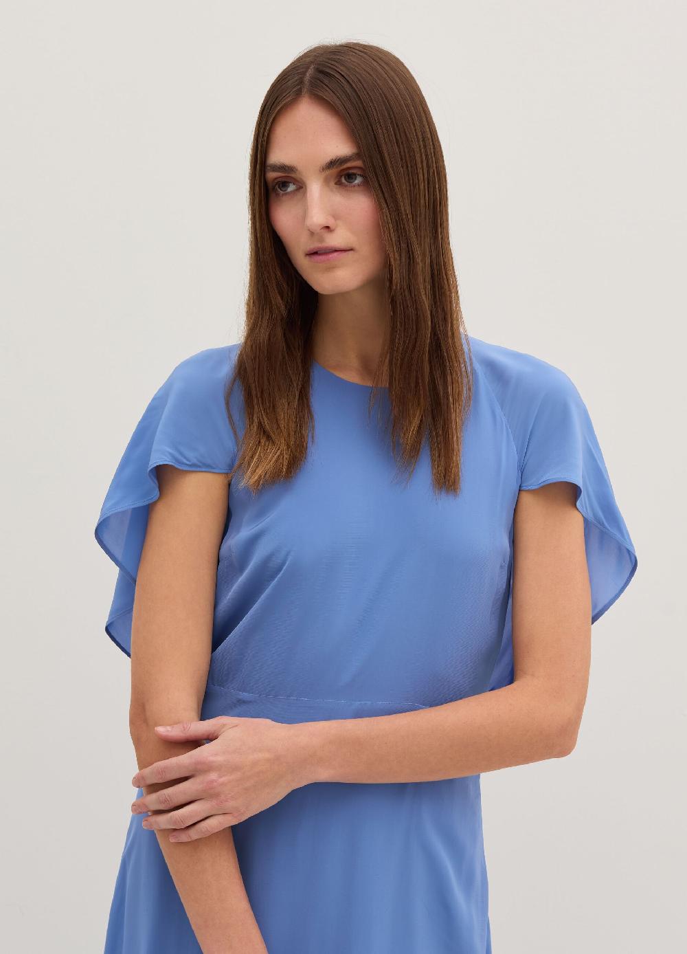 Stefanel Vestito lungo stile impero in crêpe de chine Offerta