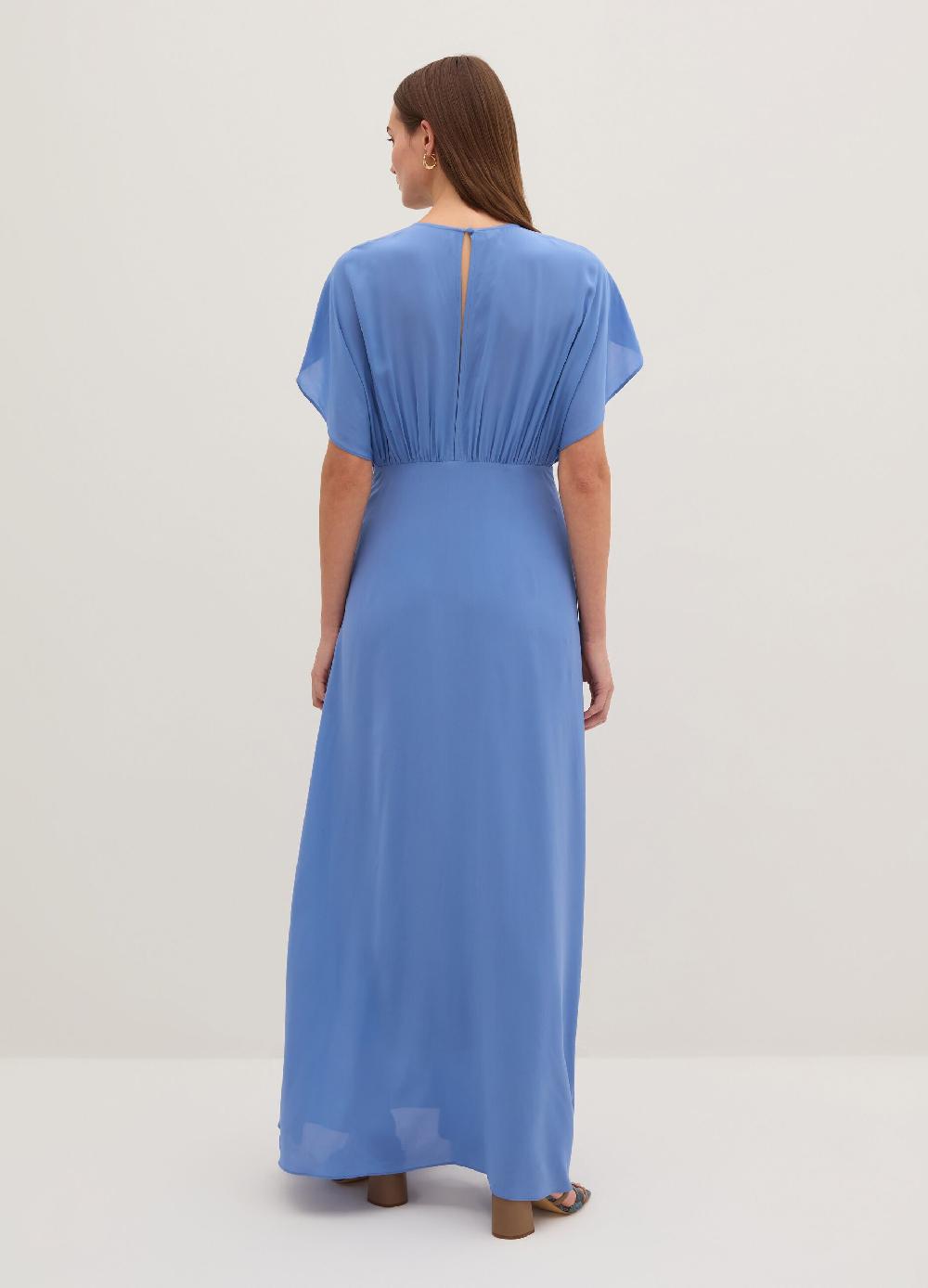 Stefanel Vestito lungo stile impero in crêpe de chine Offerta