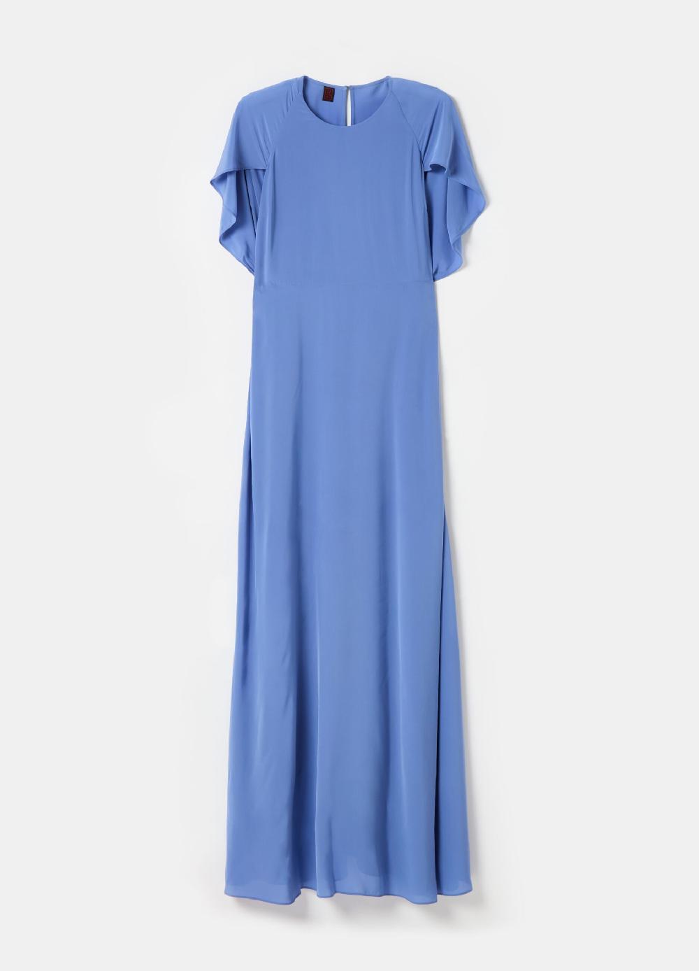 Stefanel Vestito lungo stile impero in crêpe de chine Offerta