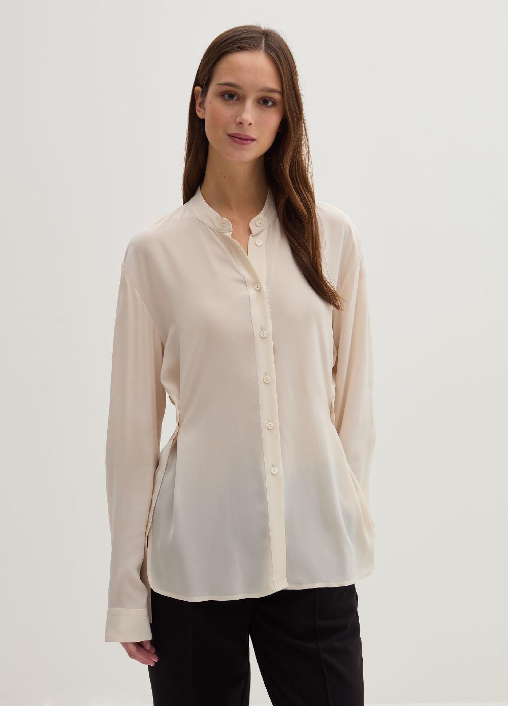 Stefanel Camicia in crêpe de chine collo alla coreana Economico