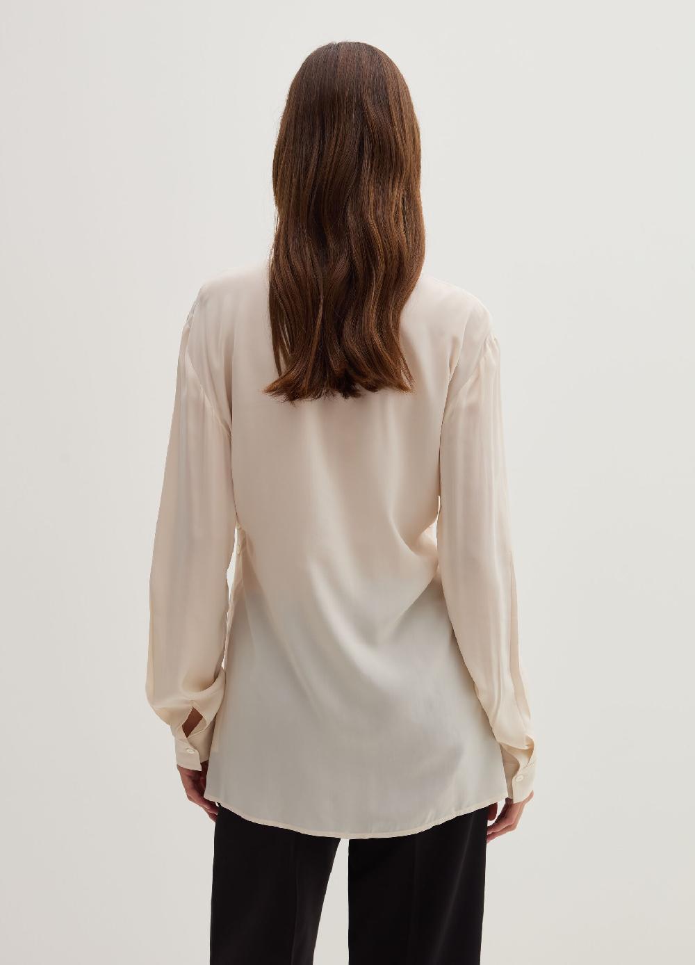 Stefanel Camicia in crêpe de chine collo alla coreana Economico