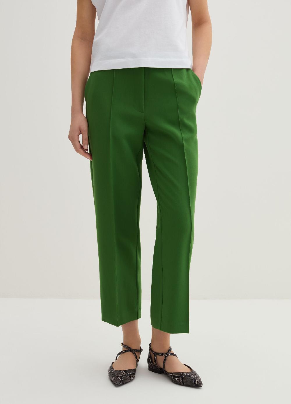 Stefanel Pantalone a sigaretta crop in crêpe doppia Online
