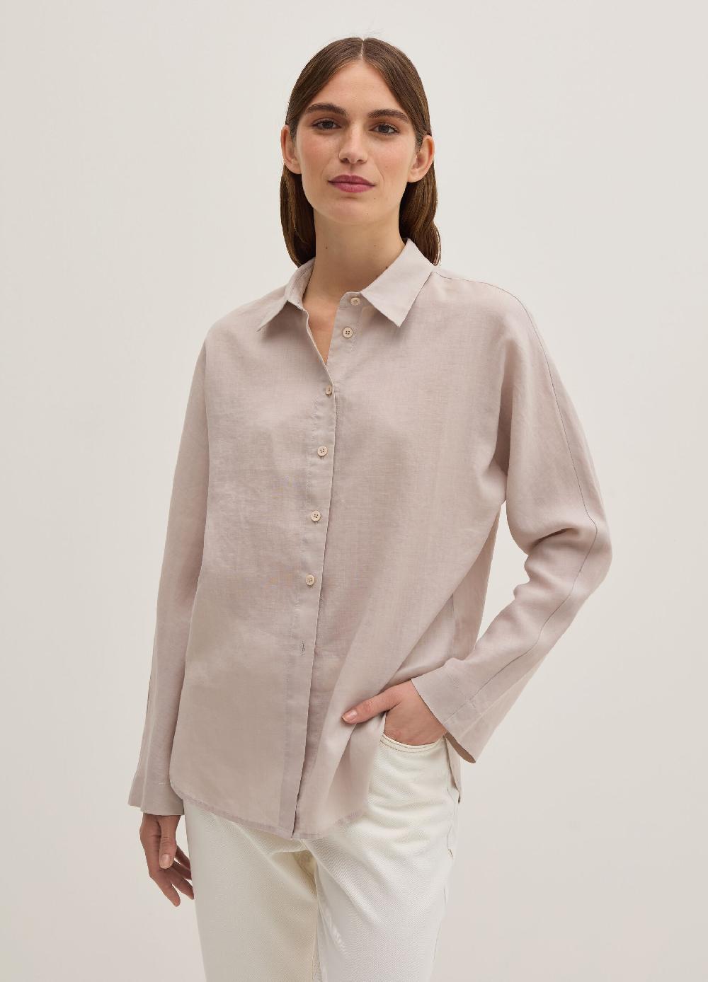 Stefanel Camicia in ramie tinta unita Outlet